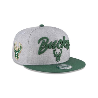 Sapca New Era Milwaukee Bucks NBA Official NBA Draft 9FIFTY Snapback - Gri